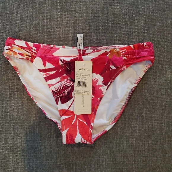 Gottex Tutti Frutti Pink V-Neck Tankini Ruched bikini Bottoms 2 Piece Swimsuit - Picture 13 of 16